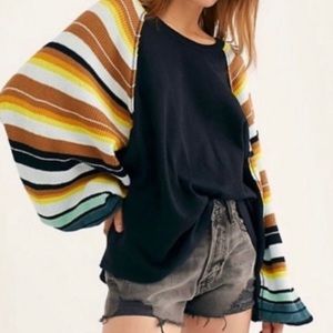 Free people balloon sleeve thermal top